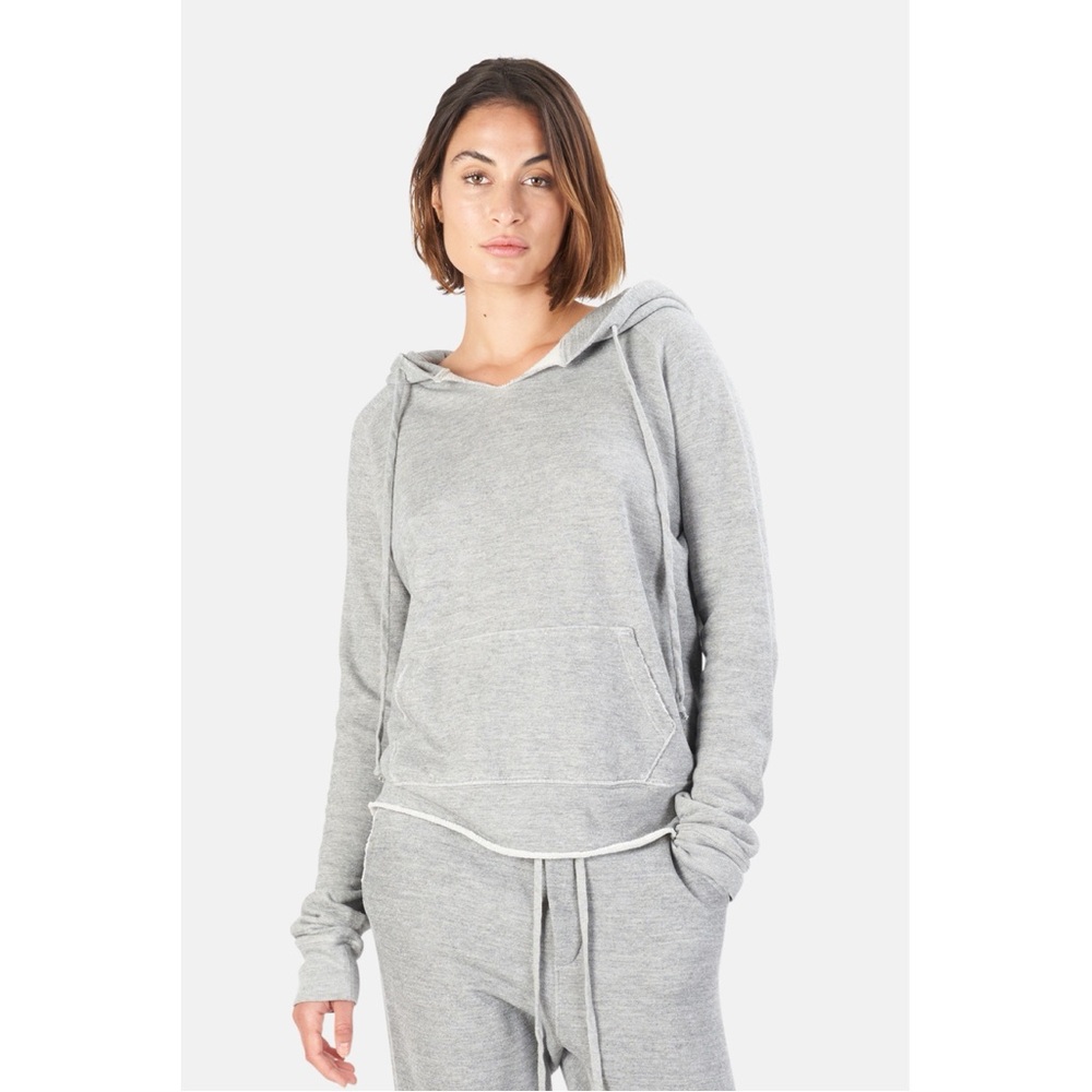 Nili Lotan Grey Raglan Sleeve Hoodie size Small.